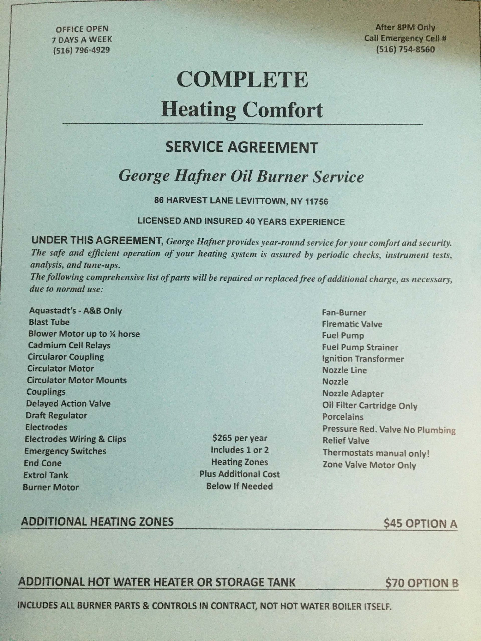 Boiler & Burner Installations Hafner Nassau County, NY